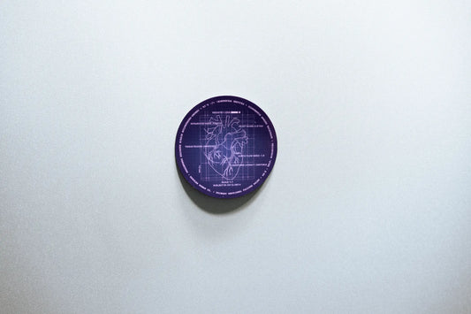 Blueprint Heart Sticker — “PRIMARY EMOTIONAL FAILURE POINT” — 3 in Waterproof Vinyl